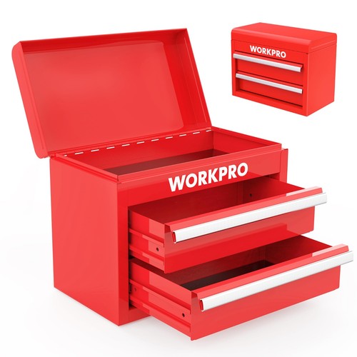 Mini red metal tool box - red,